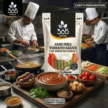 Jain Imli Tomato Sauce | No Onion No Garlic | Jain-Friendly | Gluten-Free | Tangy Street Food Dip | 365 Spicery
