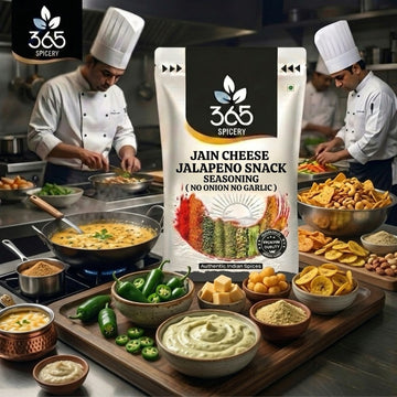 Jain Cheese Jalapeno Snack Seasoning | No Onion No Garlic | Jain-Friendly | Premium Quality | Fries | 365 Spicery