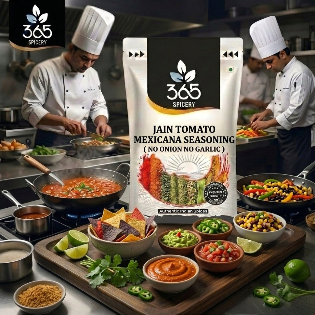 Jain Tomato Mexicana Seasoning | No Onion No Garlic | Jain-Friendly | Gluten-Free | Tangy Nacho Dust | 365 Spicery