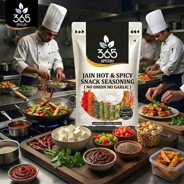 Jain Hot & Spicy Snack Seasoning | No Onion No Garlic | Jain-Friendly | Premium Quality | Bold Grills | 365 Spicery