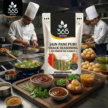 Jain Pani Puri Snack Seasoning | No Onion No Garlic | Jain-Friendly | Natural Ingredients | Street Food | 365 Spicery