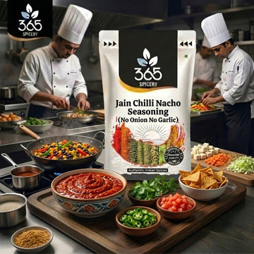 Jain Chilli Nacho Seasoning | No Onion No Garlic | Jain-Friendly | Gluten-Free | Premium Snack Mix | 365 Spicery