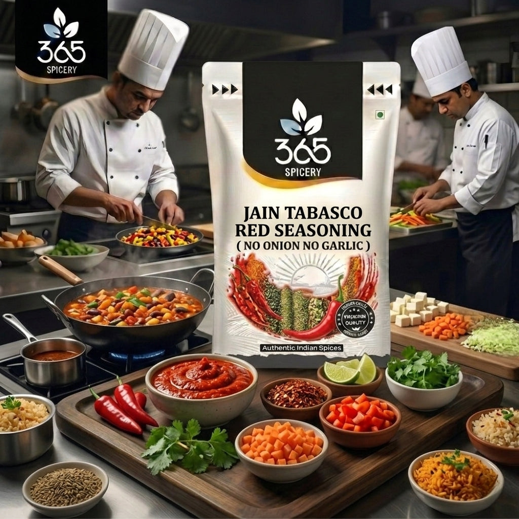 Jain Tabasco Red Seasoning | No Onion No Garlic | Jain-Friendly | No Artificial Colours | Vegan | 365 Spicery
