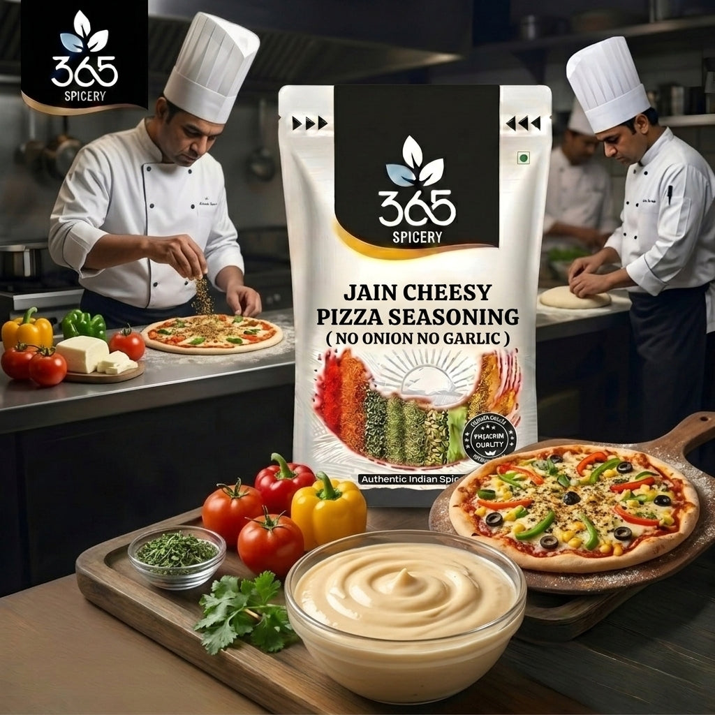 Jain Cheesy Pizza Seasoning | No Onion No Garlic | Jain-Friendly | No Artificial Colours | Made in India | 365 Spicery