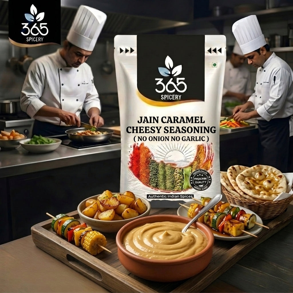 Jain Caramel Cheesy Seasoning | No Onion No Garlic | Jain-Friendly | No MSG | For Popcorn | 365 Spicery