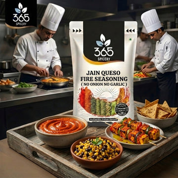 Jain Queso Fire Seasoning | No Onion No Garlic | Jain-Friendly | No Artificial Colours | For Snacks | 365 Spicery