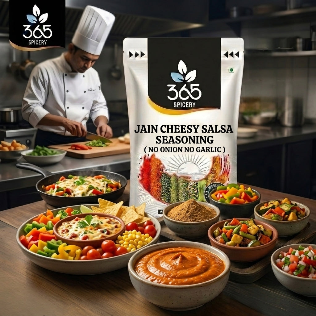 Jain Cheesy Salsa Seasoning | No Onion No Garlic | Jain-Friendly | No Artificial Flavours | For Grills | 365 Spicery