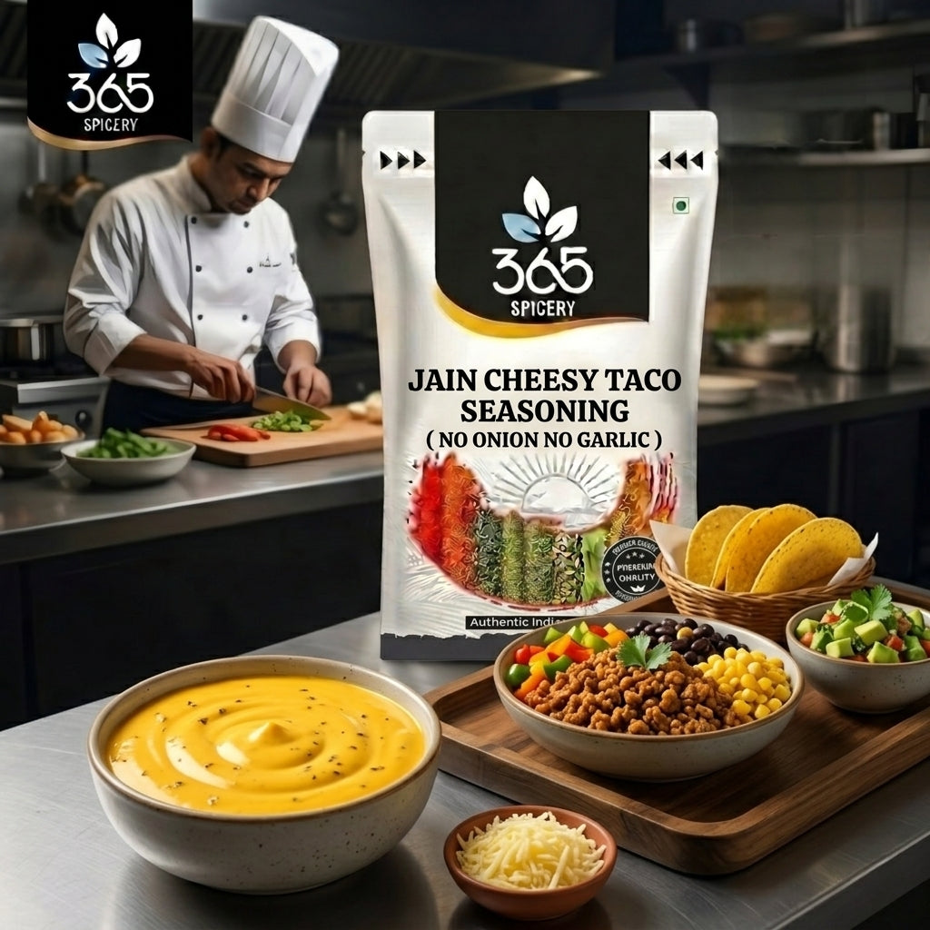 Jain Taco Seasoning | No Onion No Garlic | Jain-Friendly | Mexican Street Food | Vegan | 365 Spicery