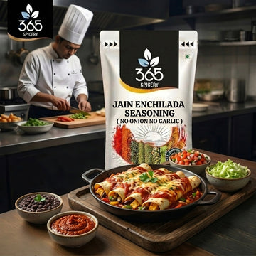 Jain Enchilada Seasoning | No Onion No Garlic | Jain-Friendly | Mexican Tex-Mex | No MSG | 365 Spicery