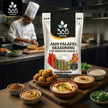 Jain Falafel Seasoning | No Onion No Garlic | Jain-Friendly | Middle Eastern Snack Mix | Vegan | 365 Spicery