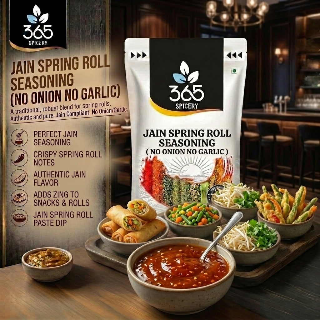 Jain Spring Roll Seasoning | No Onion No Garlic | Jain-Friendly | Crispy Snack Blend | Vegan | 365 Spicery