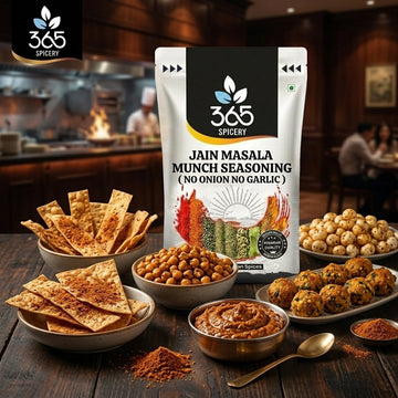 Jain Masala Munch Seasoning | Classic Indian Snack Mix | No Onion No Garlic | Jain-Friendly | 365 Spicery