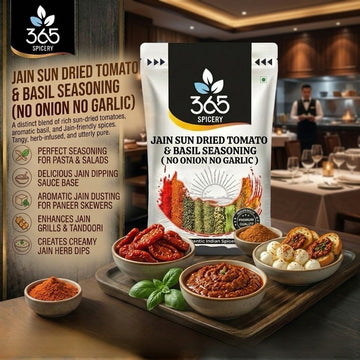Jain Sun Dried Tomato & Basil Seasoning | Gourmet Herb Mix | No Onion No Garlic | Jain-Friendly | 365 Spicery