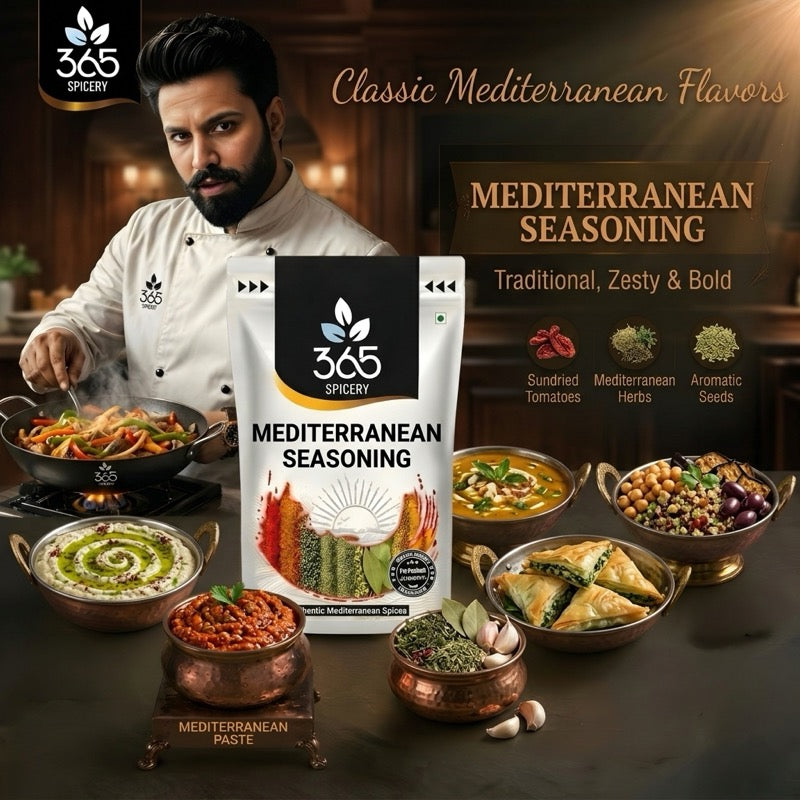 MEDITERRANEAN SEASONING | Exotic Herb Blend for Grills & Salads | Vegan | Natural Ingredients | 365 Spicery