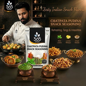 CHATPATA PUDINA SNACK SEASONING | Tangy Mint Spice | No Artificial Flavours | 365 Spicery