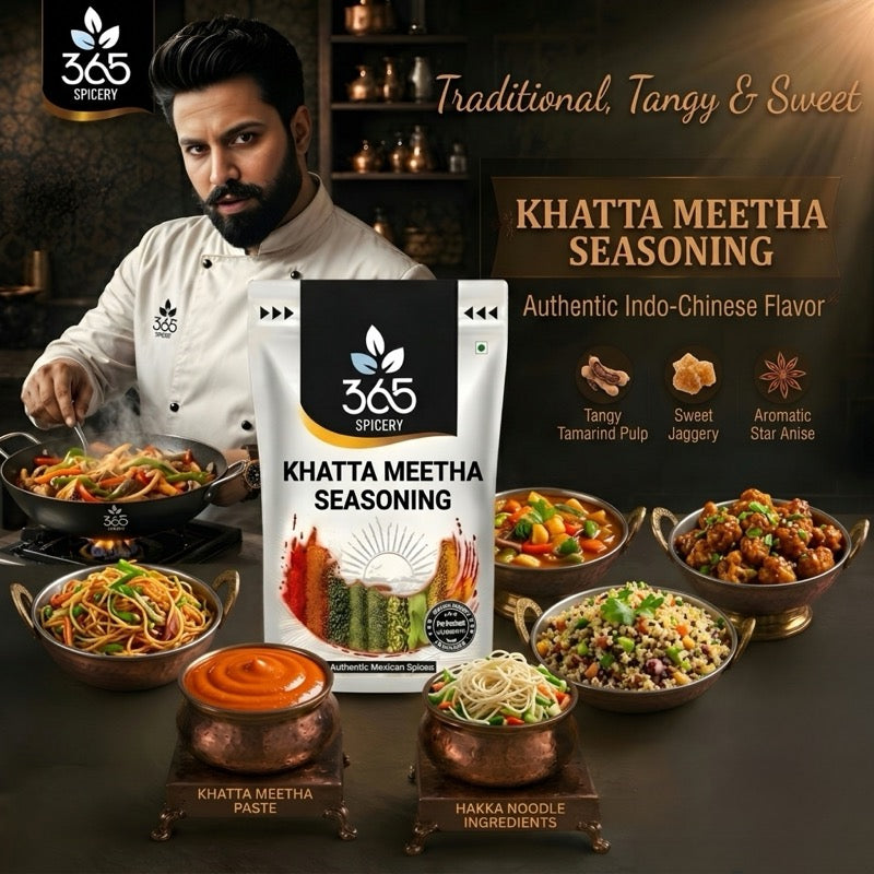 KHATTA MEETHA SEASONING | Sweet & Tangy Snack Mix | Gluten-Free | No MSG | 365 Spicery