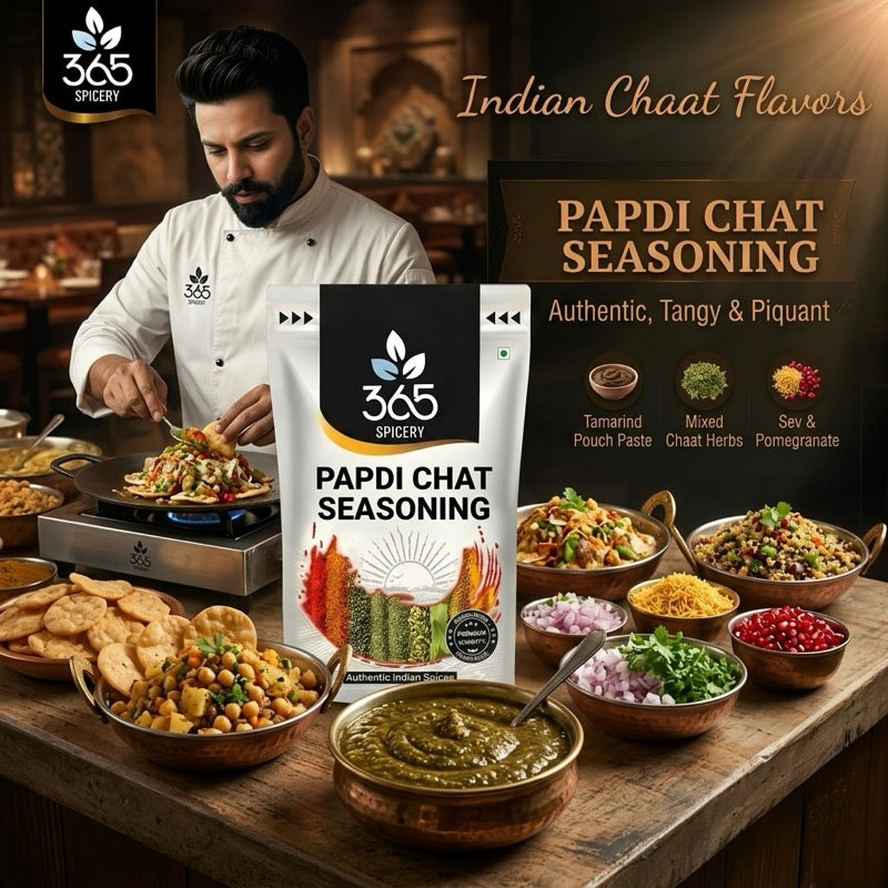 PAPDI CHAT SEASONING | Classic Tangy Street Food Mix | Natural Ingredients | Vegan | 365 Spicery