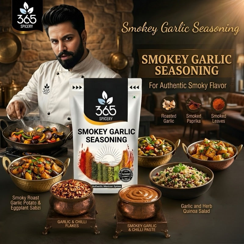 SMOKEY GARLIC SEASONING | Savory Grill Flavour | Gluten-Free | No Artificial Flavours | 365 Spicery