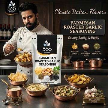 PARMESAN ROASTED GARLIC SEASONING | Gourmet Fry Topping | No MSG | Natural Ingredients | 365 Spicery