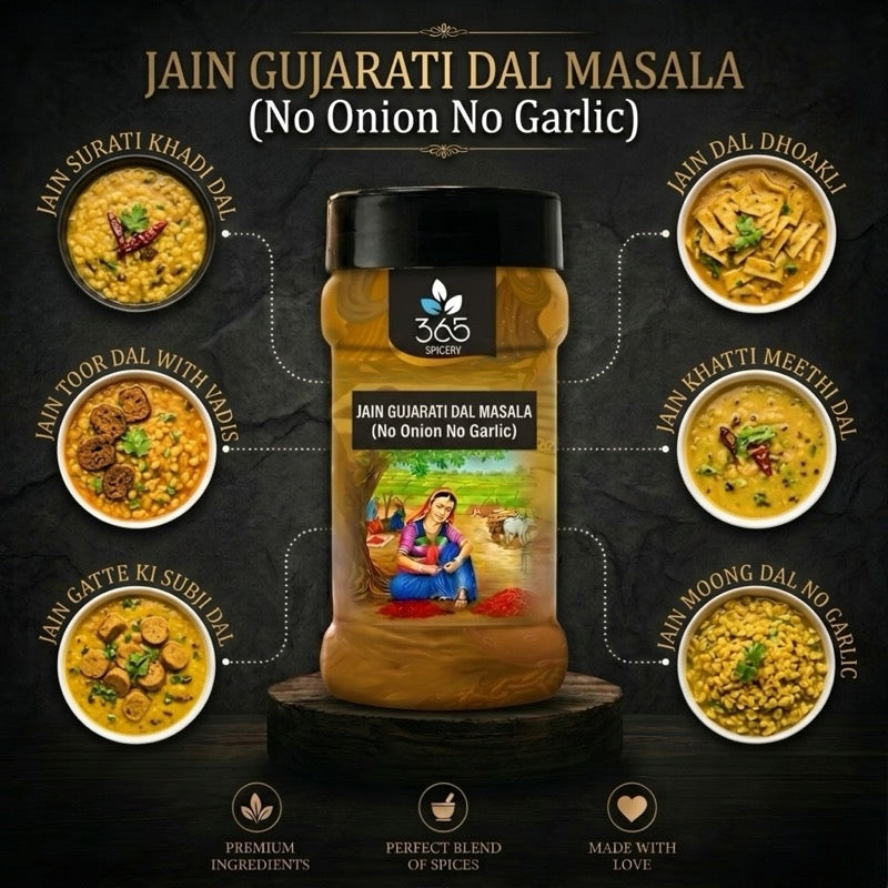 Jain Gujarati Dal Masala | No Onion No Garlic | Jain-Friendly | Gluten-Free | Authentic Recipe | 365 Spicery