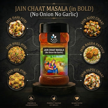 Jain Chaat Masala | No Onion No Garlic | Jain-Friendly | Zesty Tangy Sprinkle Seasoning | 365 Spicery