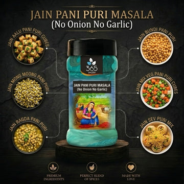 Jain Pani Puri Masala | No Onion No Garlic | Jain-Friendly | Tangy Water Spice Blend | 365 Spicery
