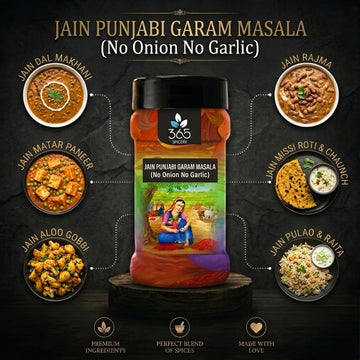 Jain Punjabi Garam Masala | No Onion No Garlic | Jain-Friendly | Authentic North Indian Blend | 365 Spicery