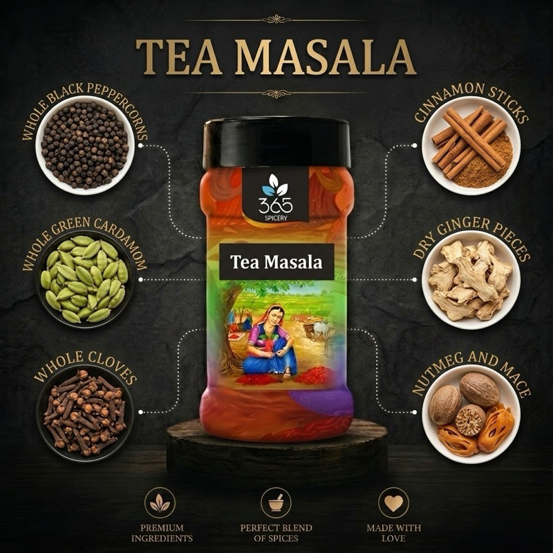 Tea Masala | Authentic Aromatic Blend | No Artificial Flavours | Premium Quality | Made in India | 365 Spicery