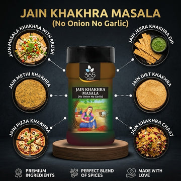 Jain Khakhra Masala | No Onion No Garlic | Jain-Friendly | Savoury Snack Sprinkler | Vegan | 365 Spicery