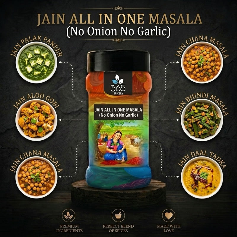 Jain All In One Masala | No Onion No Garlic | Jain-Friendly | Daily Cooking Essential | Vegan | 365 Spicery