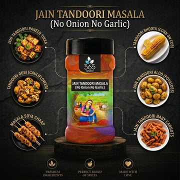 Jain Tandoori Masala | No Onion No Garlic | Jain-Friendly | No Artificial Colours | Authentic Indian Taste | 365 Spicery