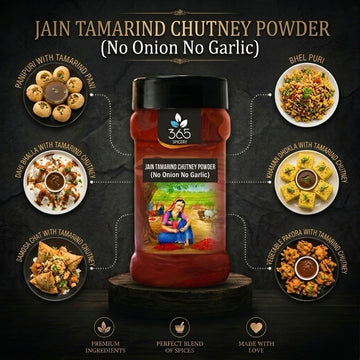 Jain Tamarind Chutney Powder | No Onion No Garlic | Jain-Friendly | Natural Ingredients | Tangy Dip | 365 Spicery