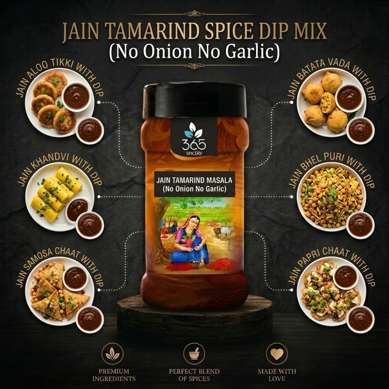 JAIN TAMARIND SPICE DIP MIX | No Onion No Garlic | Natural Ingredients | Tangy Chutney | 365 Spicery