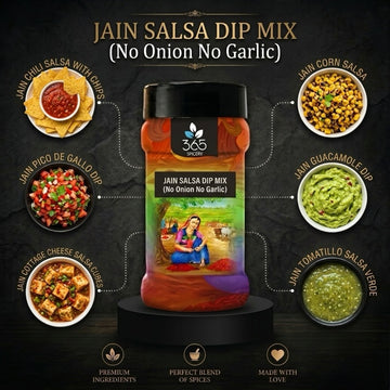 JAIN SALSA DIP MIX | No Onion No Garlic | Gluten-Free | Tangy Tomato Blend | Snack Pairing | 365 Spicery