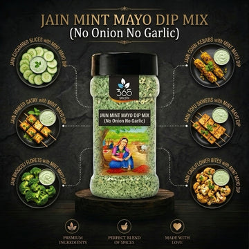 JAIN MINT MAYO DIP MIX | No Onion No Garlic | Natural Ingredients | Creamy Herb Spread | 365 Spicery