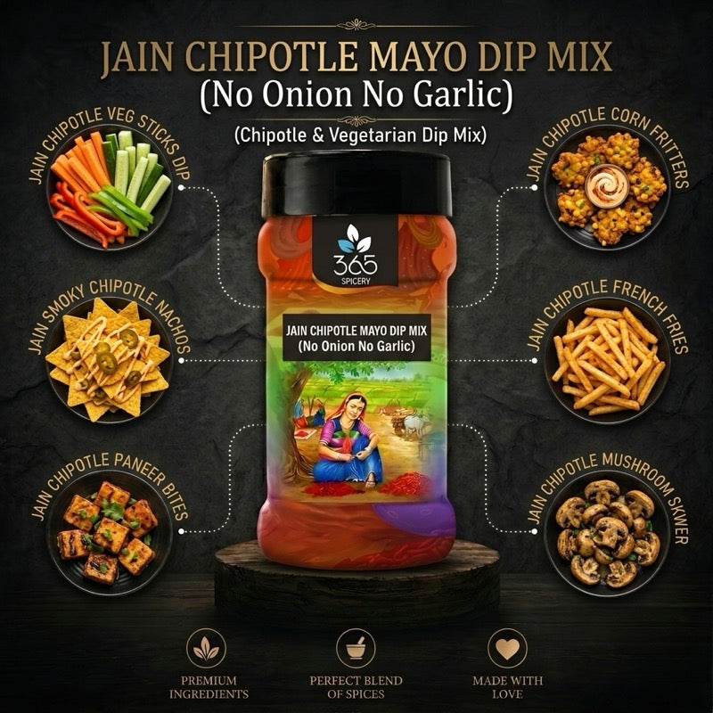 JAIN CHIPOTLE MAYO DIP MIX | No Onion No Garlic | Vegan | Smoky Flavor | Premium Quality | 365 Spicery