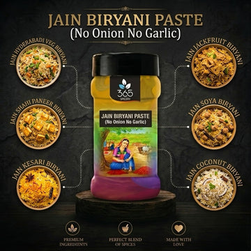 Jain Biryani Paste | No Onion No Garlic | Jain-Friendly | Aromatic Rice Seasoning | Gluten-Free | 365 Spicery