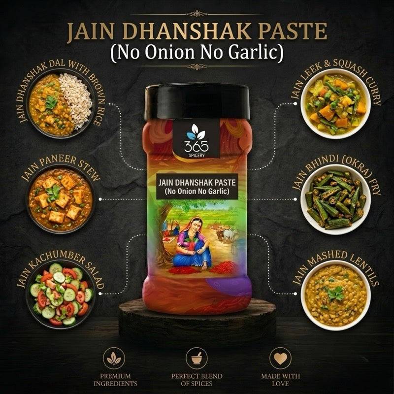 Jain Dhanshak Paste | No Onion No Garlic | Jain-Friendly | Traditional Parsi Style Curry | Pure | 365 Spicery