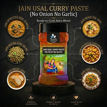 Jain Usal Curry Paste | No Onion No Garlic | Jain-Friendly | Authentic Maharashtrian Flavor | Vegan | 365 Spicery