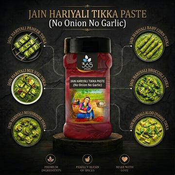 JAIN HARIYALI TIKKA PASTE (No Onion No Garlic) | Fresh Herb Marinade | Vegan | No MSG | 365 Spicery