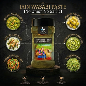 JAIN WASABI PASTE (No Onion No Garlic) | Authentic Japanese Heat | Vegan | No Artificial Colours | 365 Spicery