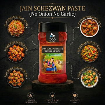 Jain Schezwan Paste (No Onion No Garlic) | Spicy Indo-Chinese Dip | Vegan | No MSG | 365 Spicery