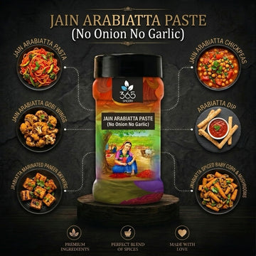 JAIN ARABIATTA PASTA PASTE (No Onion No Garlic) | Vegan Italian Sauce | No Artificial Colours | 365 Spicery