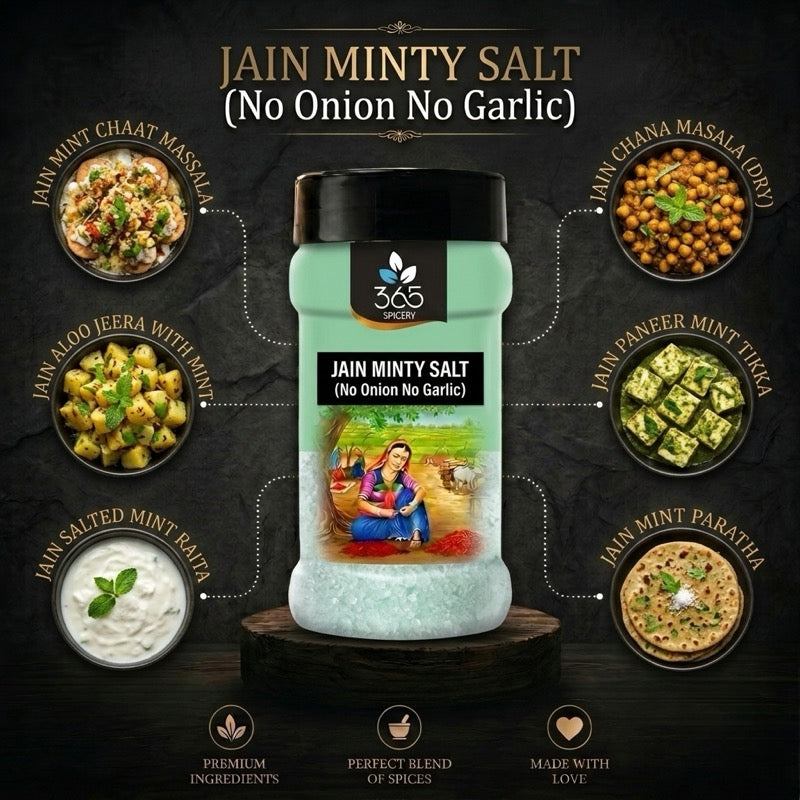 Jain Minty Salt | No Onion No Garlic | Jain-Friendly | No Artificial Flavours | Refreshing Taste | 365 Spicery