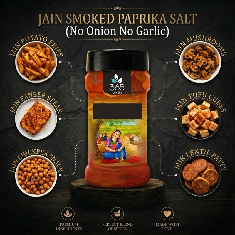 Jain Smoked Paprika Salt | No Onion No Garlic | Jain-Friendly | No Artificial Colours | Smoky | 365 Spicery