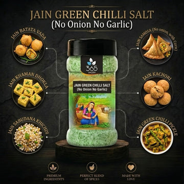 Jain Green Chilli Salt | No Onion No Garlic | Jain-Friendly | Natural Ingredients | Fresh Heat | 365 Spicery