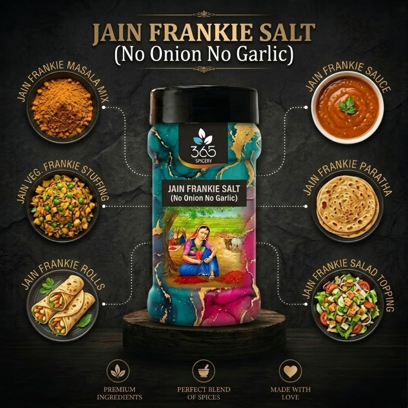 Jain Frankie Salt | No Onion No Garlic | Jain-Friendly | Gluten-Free | Perfect for Street Food | 365 Spicery