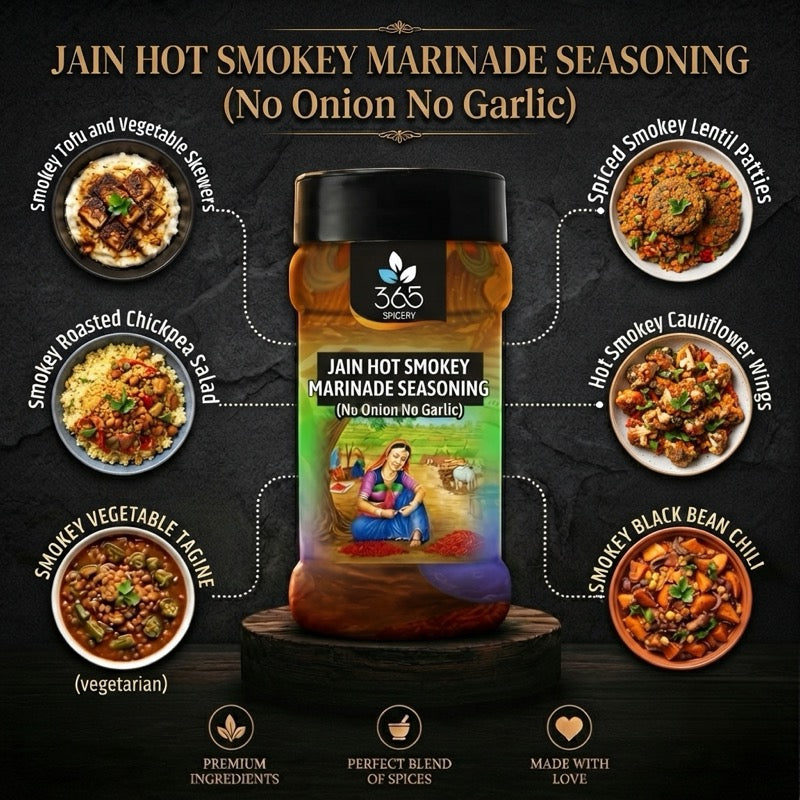 Jain Hot Smokey Marinade | No Onion No Garlic | Intense BBQ Flavour | No Artificial Colours | 365 Spicery