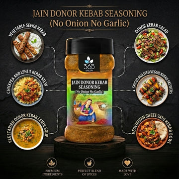 Jain Donor Kebab Seasoning | No Onion No Garlic | Premium Grill Spice | No Artificial Colours | 365 Spicery