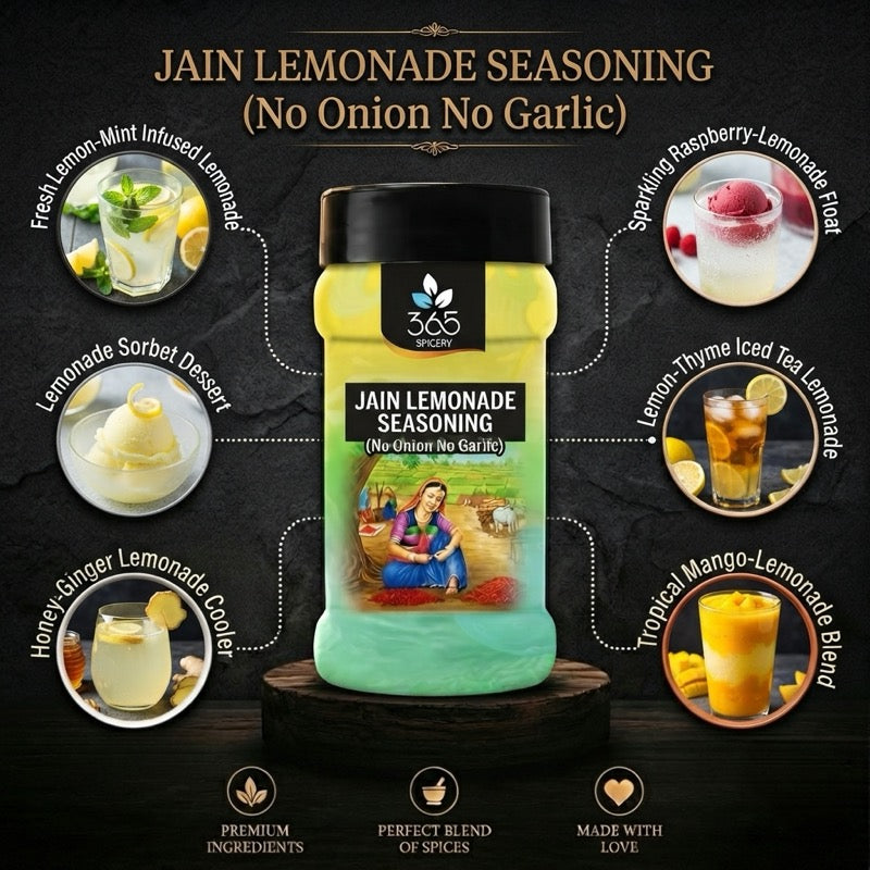Jain Basil Lemon Seasoning | No Onion No Garlic | Jain-Friendly | Natural Ingredients | For Salads | 365 Spicery